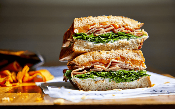 Country-Ham,-Cheese,-Tomato,-and-Herb-with-Mayonnaise-Sandwich