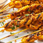 Satay Gai Grilled Chicken Skewers with Satay Sauce