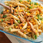 Ham, Sweetcorn, and Peppers Fusilli with Ranch Dressing