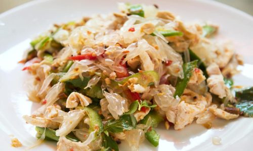 pomelo and chicken salad in thailand